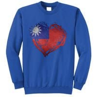 Vintage Taiwan Flag Special Heart Shape Stylish Design Gift Tall Sweatshirt