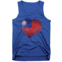 Vintage Taiwan Flag Special Heart Shape Stylish Design Gift Tank Top