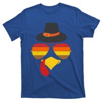 Vintage Turkey Face Glasses Thanksgiving Family Gift T-Shirt