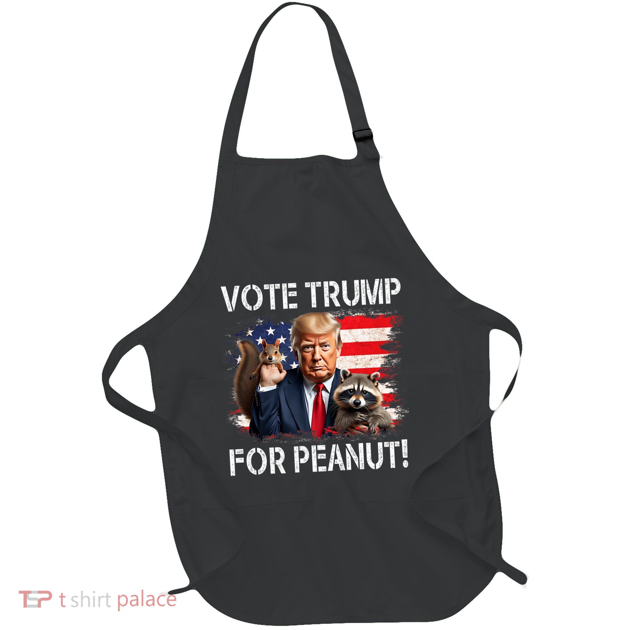 Vote Trump For Peanut The Squirrel Full-Length Apron With Pockets