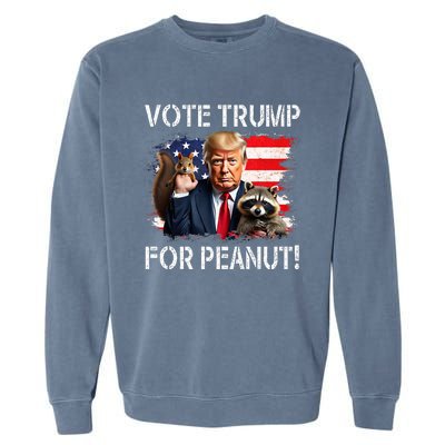 Vote Trump For Peanut The Squirrel Garment-Dyed Sweatshirt