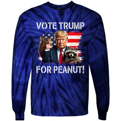 Vote Trump For Peanut The Squirrel Tie-Dye Long Sleeve Shirt