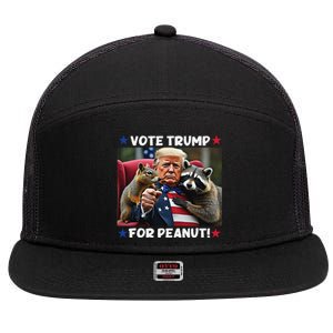 Vote Trump For Peanut The Squirrel Trump 2024 Election 7 Panel Mesh Trucker Snapback Hat