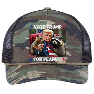 Vote Trump For Peanut The Squirrel Trump 2024 Election Retro Rope Trucker Hat Cap