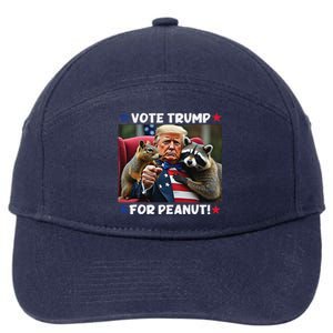 Vote Trump For Peanut The Squirrel Trump 2024 Election 7-Panel Snapback Hat