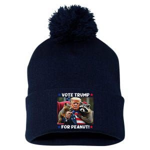 Vote Trump For Peanut The Squirrel Trump 2024 Election Pom Pom 12in Knit Beanie