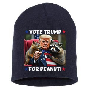 Vote Trump For Peanut The Squirrel Trump 2024 Election Short Acrylic Beanie