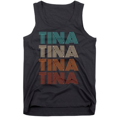 Vintage Tina First Name Pattern Tina Tank Top