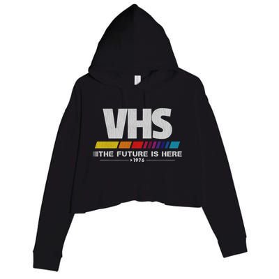Vhs The Future Is Here 1976 Vintage Crop Fleece Hoodie