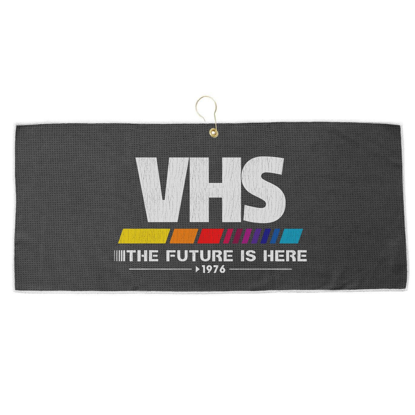 Vhs The Future Is Here 1976 Vintage Large Microfiber Waffle Golf Towel