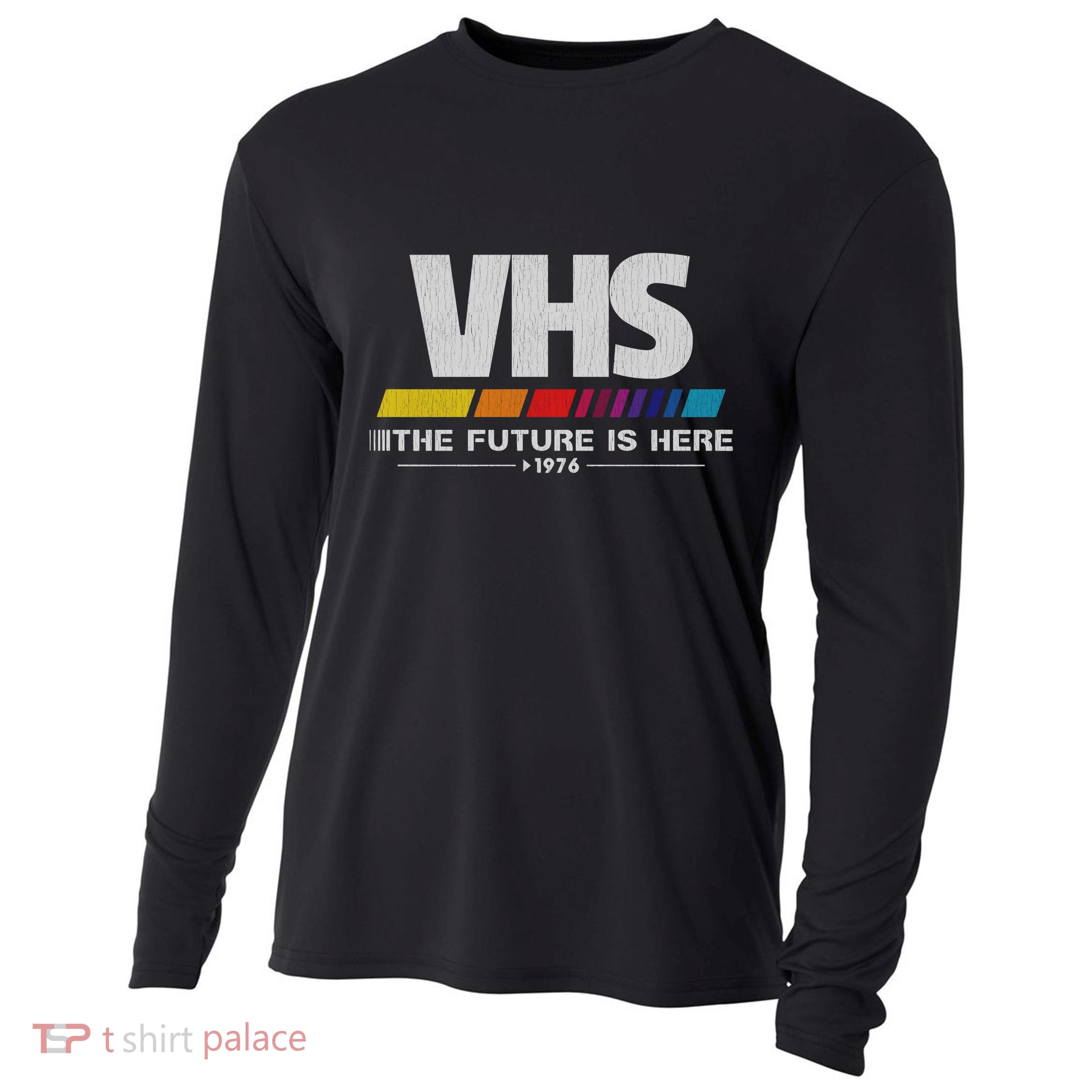 Vhs The Future Is Here 1976 Vintage Cooling Performance Long Sleeve Crew