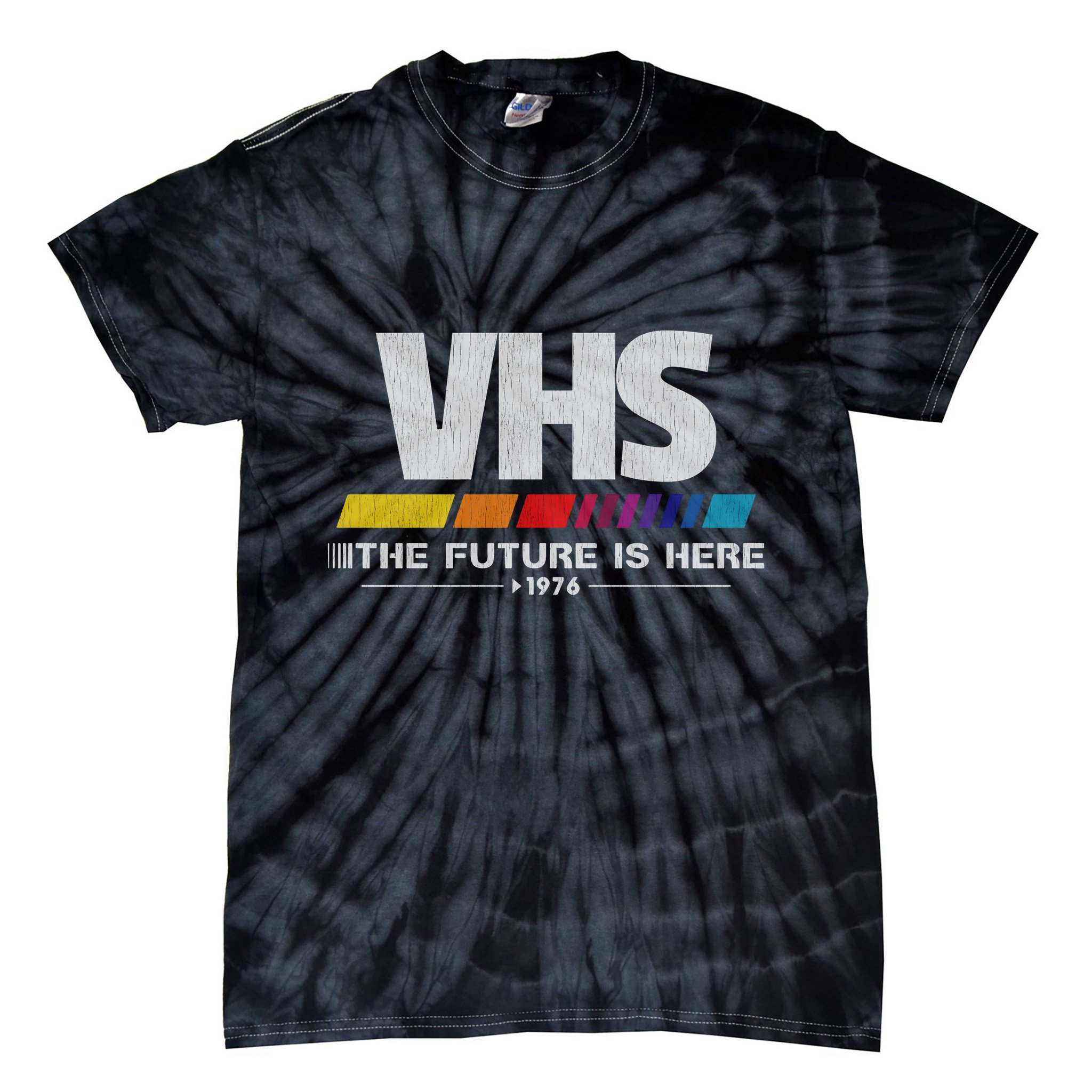 Vhs The Future Is Here 1976 Vintage Tie-Dye T-Shirt