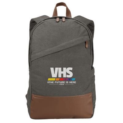 Vhs The Future Is Here 1976 Vintage Cotton Canvas Backpack