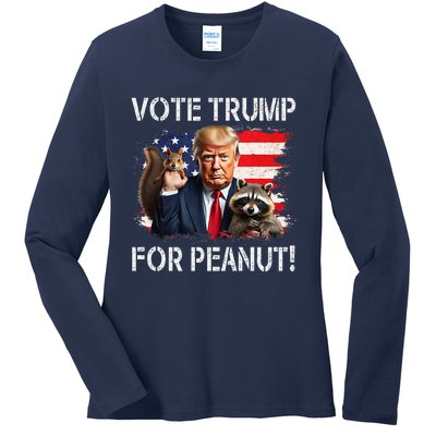 Vote Trump For Peanut The Squirrel Gift Ladies Long Sleeve Shirt