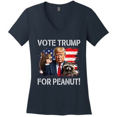 Vote Trump For Peanut The Squirrel Gift Women's V-Neck T-Shirt