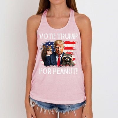 Vote Trump For Peanut The Squirrel Gift Women's Knotted Racerback Tank