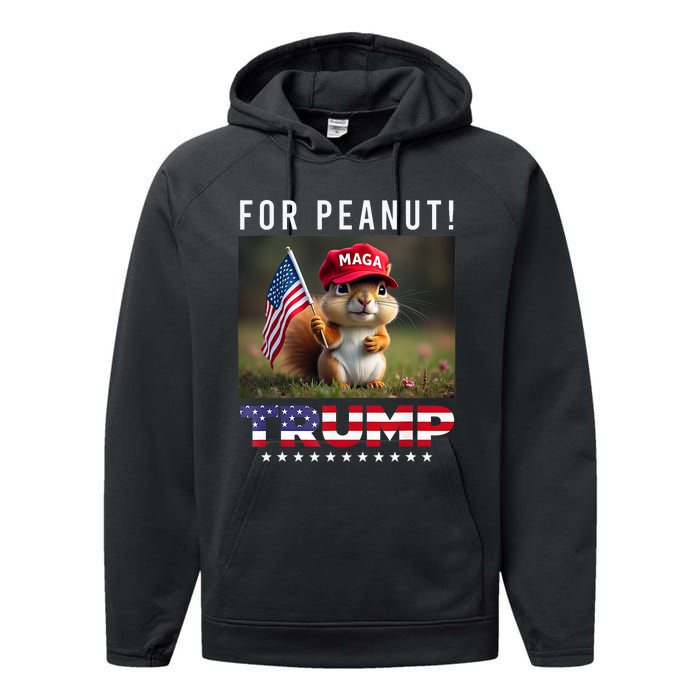 Vote Trump For Peanut The Squirrel Trump 2024 Performance Fleece Hoodie