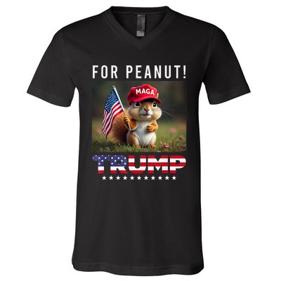 Vote Trump For Peanut The Squirrel Trump 2024 V-Neck T-Shirt