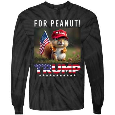 Vote Trump For Peanut The Squirrel Trump 2024 Tie-Dye Long Sleeve Shirt