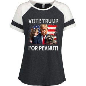 Vote Trump For Peanut The Squirrel Enza Ladies Jersey Colorblock Tee