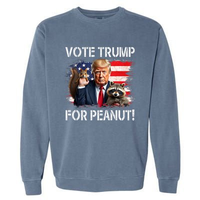 Vote Trump For Peanut The Squirrel Garment-Dyed Sweatshirt