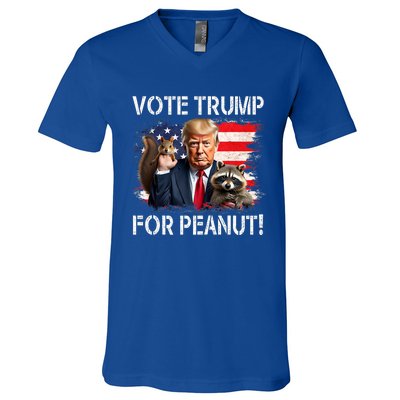 Vote Trump For Peanut The Squirrel V-Neck T-Shirt