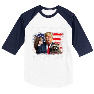 Vote Trump For Peanut The Squirrel Baseball Sleeve Shirt