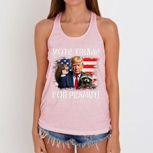 Vote Trump For Peanut The Squirrel Women's Knotted Racerback Tank