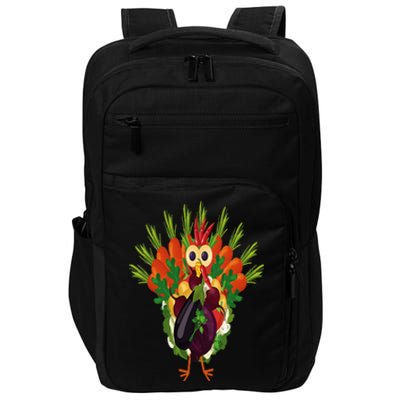 Vegan Thanksgiving Funny Vegetable Meatless Turkey Impact Tech Backpack