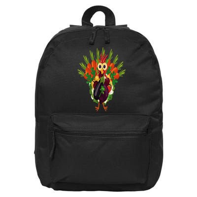 Vegan Thanksgiving Funny Vegetable Meatless Turkey 16 in Basic Backpack