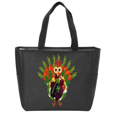 Vegan Thanksgiving Funny Vegetable Meatless Turkey Zip Tote Bag