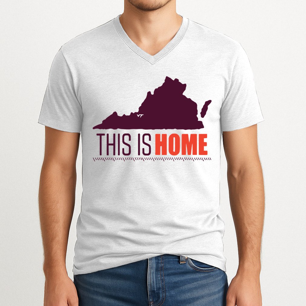 Virginia Tech Football Win This Is Home V-Neck T-Shirt