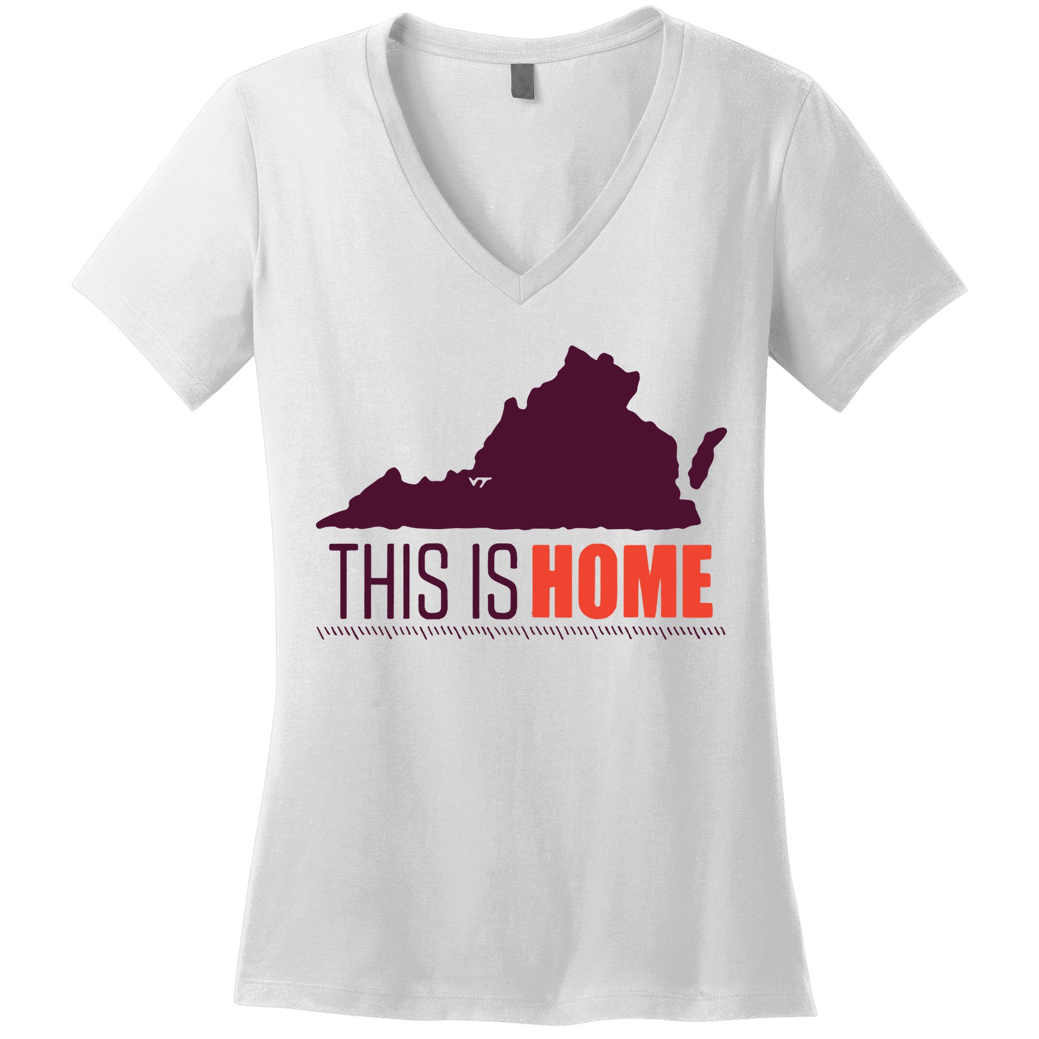 Virginia Tech Football Win This Is Home Women's V-Neck T-Shirt