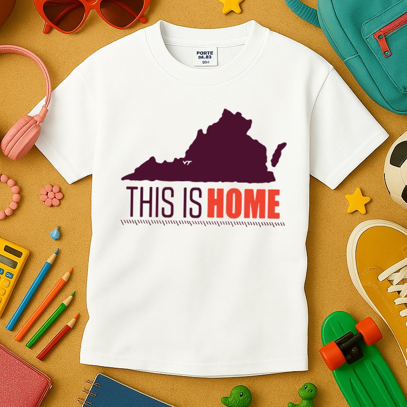 Virginia Tech Football Win This Is Home Kids T-Shirt