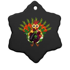 Vegan Thanksgiving Funny Vegetable Meatless Turkey Ceramic Star Ornament