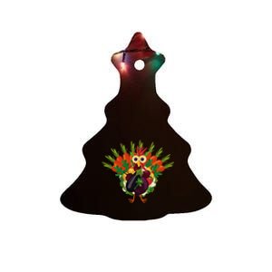 Vegan Thanksgiving Funny Vegetable Meatless Turkey Ceramic Tree Ornament