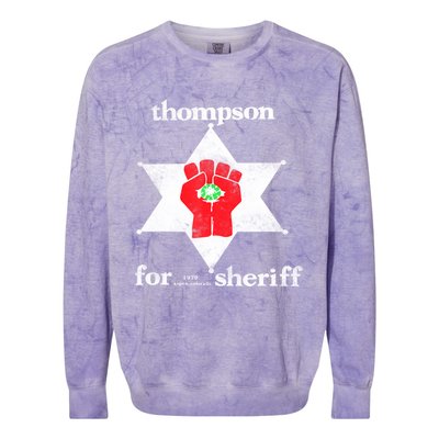 Vintage Thompsons For Sheriff Retro 1970 Distressed Tee Colorblast Crewneck Sweatshirt