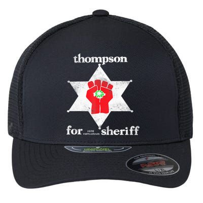 Vintage Thompsons For Sheriff Retro 1970 Distressed Tee Flexfit Unipanel Trucker Cap