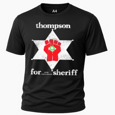 Vintage Thompsons For Sheriff Retro 1970 Distressed Tee Performance Shirt