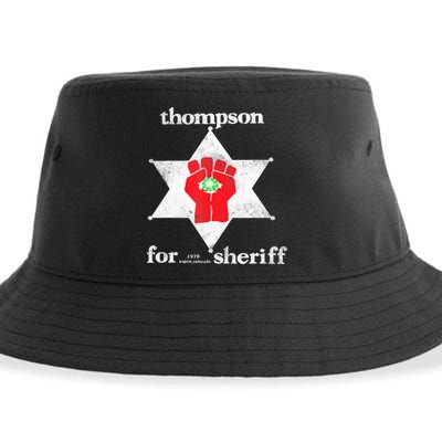 Vintage Thompsons For Sheriff Retro 1970 Distressed Tee Sustainable Bucket Hat