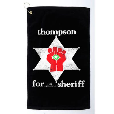 Vintage Thompsons For Sheriff Retro 1970 Distressed Tee Platinum Collection Golf Towel