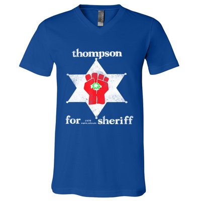 Vintage Thompsons For Sheriff Retro 1970 Distressed Tee V-Neck T-Shirt