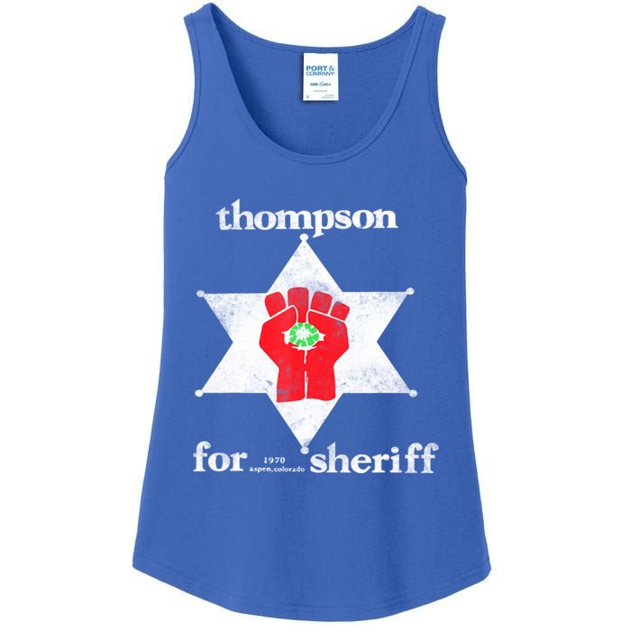 Vintage Thompsons For Sheriff Retro 1970 Distressed Tee Ladies Essential Tank