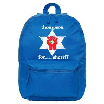 Vintage Thompsons For Sheriff Retro 1970 Distressed Tee 16 in Basic Backpack