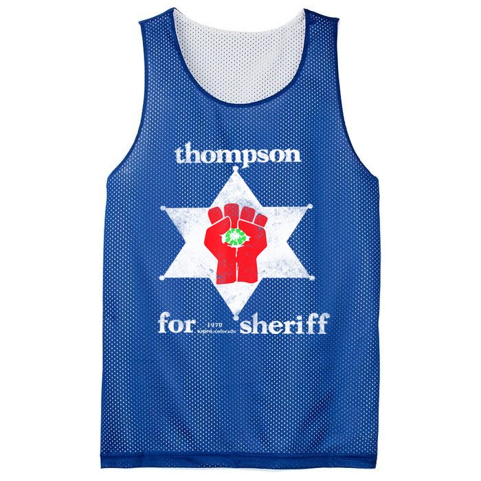 Vintage Thompsons For Sheriff Retro 1970 Distressed Tee Mesh Reversible Basketball Jersey Tank