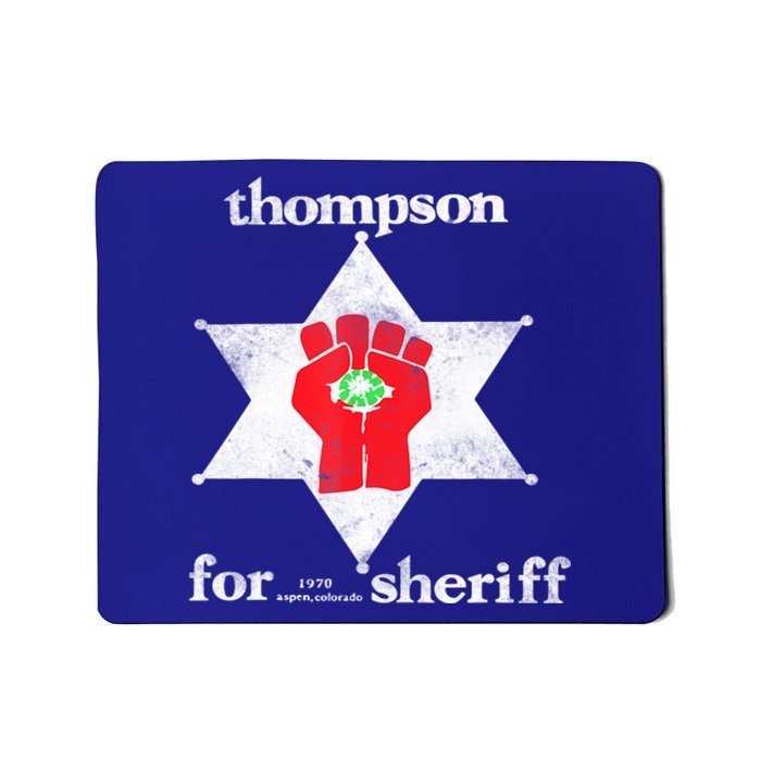 Vintage Thompsons For Sheriff Retro 1970 Distressed Tee Mousepad