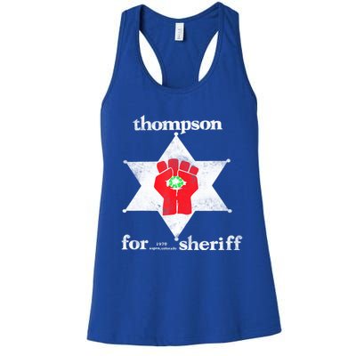 Vintage Thompsons For Sheriff Retro 1970 Distressed Tee Women's Racerback Tank