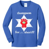 Vintage Thompsons For Sheriff Retro 1970 Distressed Tee Kids Long Sleeve Shirt