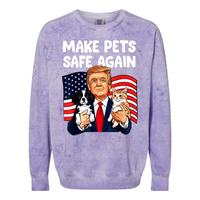 Vote Trump Funny Save Our Pets Trump Make Pets Safe Again Gift Colorblast Crewneck Sweatshirt