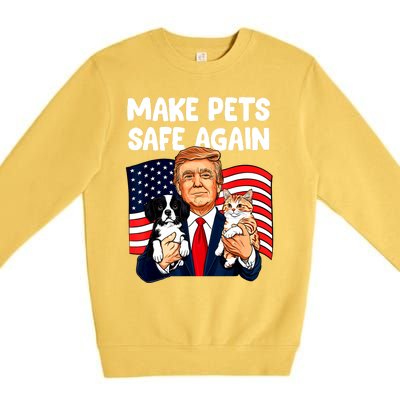 Vote Trump Funny Save Our Pets Trump Make Pets Safe Again Gift Premium Crewneck Sweatshirt